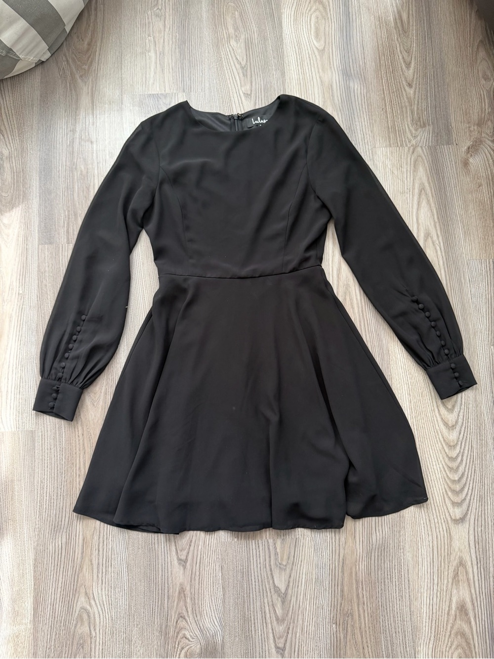 Lulu's Black Long-Sleeve Fit & Flare Dress